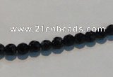 CAB783 15.5 inches 5mm faceted round black agate gemstone beads