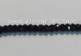 CAB786 15.5 inches 3*5mm faceted rondelle black agate gemstone beads