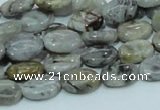 CAB79 15.5 inches 8*12mm oval silver needle agate gemstone beads