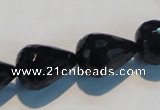 CAB800 15.5 inches 14*20mm faceted teardrop black gemstone agate beads