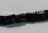 CAB801 15.5 inches 10*10mm faceted square black gemstone agate beads