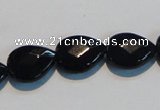 CAB812 15.5 inches 12*15mm faceted & flat teardrop black agate beads