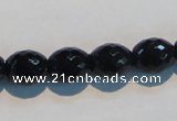 CAB817 15.5 inches 10*12mm faceted rice black agate gemstone beads