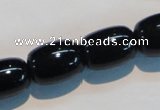 CAB820 15.5 inches 13*18mm drum black agate gemstone beads wholesale