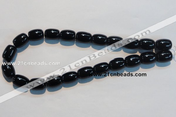 CAB820 15.5 inches 13*18mm drum black agate gemstone beads wholesale