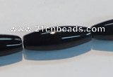 CAB821 15.5 inches 10*30mm rice black agate gemstone beads wholesale