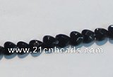 CAB824 15.5 inches 6*6mm faceted heart black agate gemstone beads