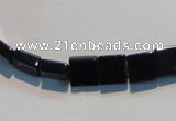 CAB825 15.5 inches 8*8mm square black agate gemstone beads wholesale