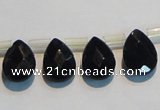CAB828 10*14mm top-drilled teardrop black agate gemstone beads