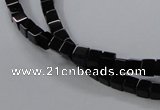 CAB833 15.5 inches 4*4mm cube black agate gemstone beads wholesale