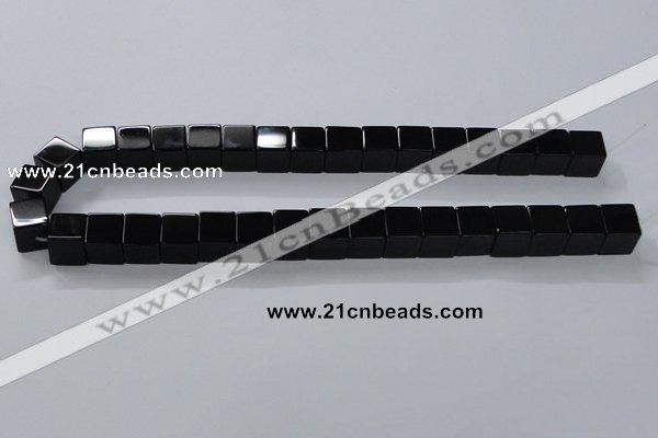 CAB836 15.5 inches 12*12mm cube black agate gemstone beads wholesale