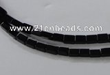 CAB837 15.5 inches 3*5mm cuboid black agate gemstone beads wholesale