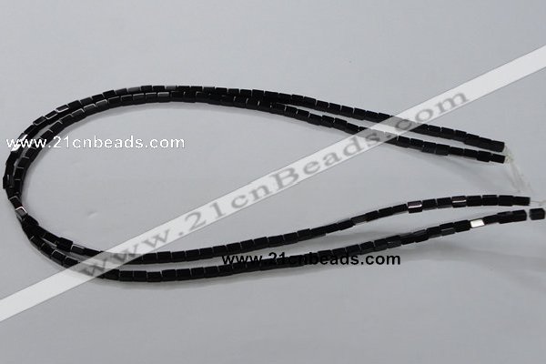 CAB837 15.5 inches 3*5mm cuboid black agate gemstone beads wholesale