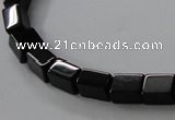 CAB840 15.5 inches 5*7*8mm cuboid black agate gemstone beads wholesale