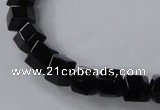 CAB841 15.5 inches 8*8mm faceted cube black agate gemstone beads wholesale