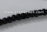 CAB844 15.5 inches 5*8mm rondelle black agate gemstone beads wholesale