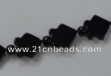 CAB849 15.5 inches 10*10mm fish black agate gemstone beads wholesale