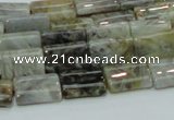 CAB85 15.5 inches 10*15mm rectangle silver needle agate gemstone beads