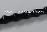 CAB850 15.5 inches 8*12mm vase black agate gemstone beads wholesale