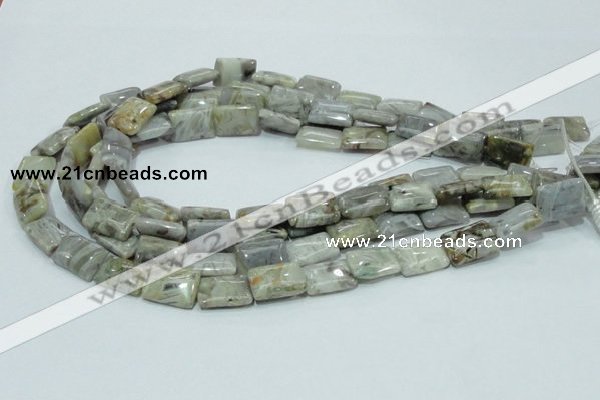 CAB86 15.5 inches 13*18mm rectangle silver needle agate gemstone beads