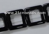 CAB862 15.5 inches 20*20mm square black agate gemstone beads wholesale