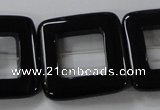 CAB863 15.5 inches 28*28mm square black agate gemstone beads wholesale