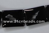 CAB866 15.5 inches 18*22mm rectangle black agate gemstone beads wholesale