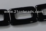 CAB867 15.5 inches 20*30mm rectangle black agate gemstone beads wholesale