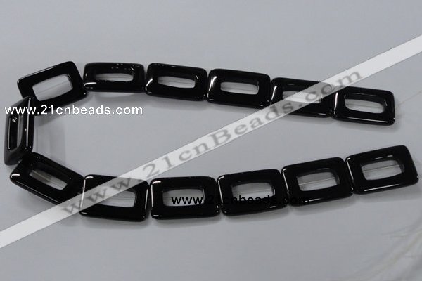 CAB867 15.5 inches 20*30mm rectangle black agate gemstone beads wholesale