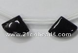 CAB871 14*20mm top-drilled triangle black agate gemstone beads wholesale