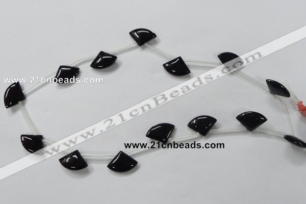 CAB871 14*20mm top-drilled triangle black agate gemstone beads wholesale