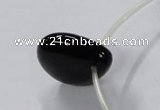 CAB872 22*22mm top-drilled teardrop black agate gemstone beads wholesale