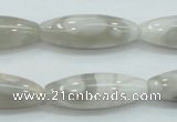 CAB907 15.5 inches 10*30mm rice natural crazy agate beads wholesale