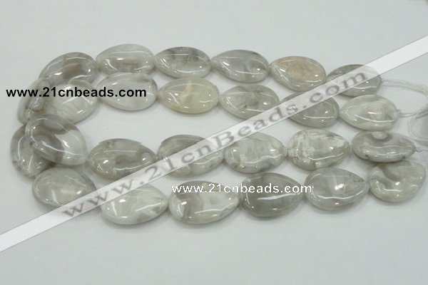 CAB910 15.5 inches 22*30mm flat teardrop natural crazy agate beads