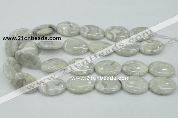 CAB913 15.5 inches 22*30mm oval natural crazy agate beads wholesale