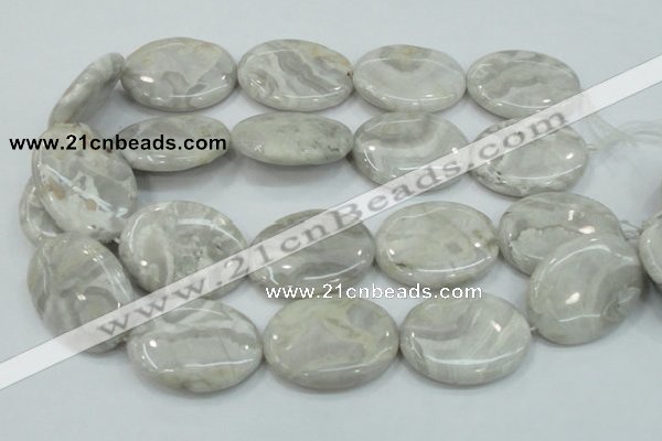 CAB914 15.5 inches 30*40mm oval natural crazy agate beads wholesale