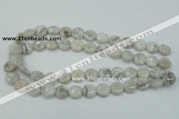 CAB915 15.5 inches 15mm flat round natural crazy agate beads wholesale