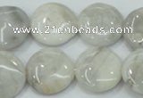 CAB916 15.5 inches 20mm flat round natural crazy agate beads wholesale