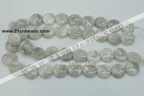 CAB916 15.5 inches 20mm flat round natural crazy agate beads wholesale