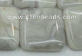 CAB921 15.5 inches 30*30mm square natural crazy agate beads wholesale