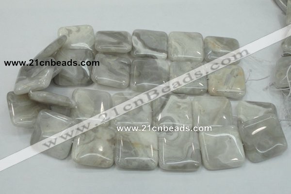 CAB921 15.5 inches 30*30mm square natural crazy agate beads wholesale