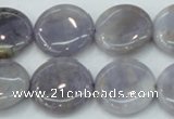 CAB925 15.5 inches 20mm coin natural purple agate beads wholesale