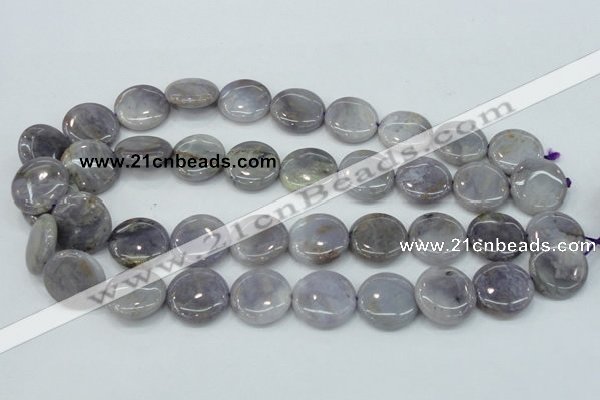 CAB925 15.5 inches 20mm coin natural purple agate beads wholesale