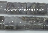 CAB930 15.5 inches 18*25mm flat bamboo natural purple agate beads