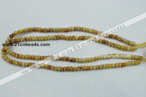 CAB932 15.5 inches 4*6mm rondelle yellow crazy lace agate beads