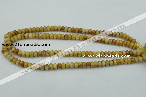 CAB933 15.5 inches 5*8mm rondelle yellow crazy lace agate beads