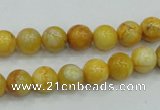 CAB934 15.5 inches 8mm round yellow crazy lace agate beads wholesale