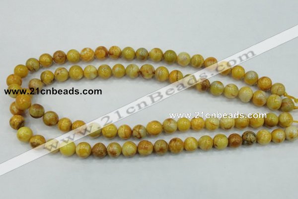 CAB935 15.5 inches 10mm round yellow crazy lace agate beads wholesale