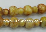 CAB938 15.5 inches 13*18mm calabash yellow crazy lace agate beads