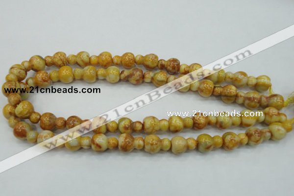 CAB938 15.5 inches 13*18mm calabash yellow crazy lace agate beads